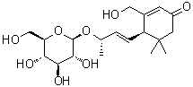 CAS # 819870-23-0, Macarangioside D, (4R)-4-[(1E,3S)-3-(beta-D-Glucopyranosyloxy)-1-buten-1-yl]-3-(hydroxymethyl)-5,5-dimethyl-2-cyclohexen-1-one