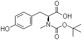 structure of CAS# 82038-34-4, N-叔丁氧羰基-N-甲基-L-酪氨酸