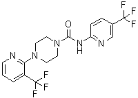 structure of CAS# 821768-06-3, 4-[3-(三氟甲基)-2-吡啶基]-N-[5-(三氟甲基)-2-吡啶基]-1-哌嗪甲酰胺
