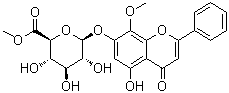 CAS 登录号：82475-01-2, 汉黄芩素 7-O-beta-D-葡糖苷酸甲酯