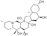 CAS # 82851-52-3, Pingpeimine B, (3beta,5alpha,6alpha,16beta,17beta)-Cevane-3,6,12,14,16,20-hexol