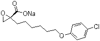 structure of CAS# 828934-41-4, (2R)-2-[6-(4-氯苯氧基)己基]环氧乙烷甲酸钠