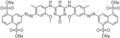 CAS # 82944-42-1, Direct Yellow 83, Direct Yellow 138, Direct Yellow 83, Solamine Light Yellow RA, 3,3'-[(1,6-Dihydro-6-oxo-1,3,5-triazine-2,4-diyl)bis[imino(5-methoxy-2-methyl-4,1-phenylene)azo]]bis-1,5-naphthalenedisulfonic acid tetrasodium salt