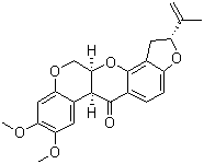 CAS # 83-79-4, Rotenone, (2R,6aS,12aS)-1,2,6,6a,12,12a-Hexahydro-2-isopropenyl-8,9-dimethoxybenzopyrano[3,4-b]furo[2,3-h]benzopyran-6-one