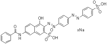 CAS # 83221-50-5, 7-(Benzoylamino)-4-hydroxy-3-[[4-[(4-sulfophenyl)azo]phenyl]azo]-2-naphthalenesulfonic acid sodium salt