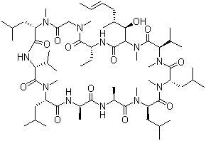 CAS 登录号：83602-39-5, 环孢菌素 H, 环[L-丙氨酰-D-丙氨酰-N-甲基-L-亮氨酰-N-甲基-L-亮氨酰-N-甲基-L-缬氨酰-3-羟基-N,4-二甲基-L-2-氨基-6-辛烯酰-L-2-氨基丁酰-N-甲基甘氨酰-N-甲基-L-亮氨酰-L-缬氨酰-N-甲基-L-亮氨酰]