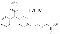 CAS # 83881-54-3, [2-[4-(Diphenylmethyl)-1-piperazinyl]ethoxy]acetic acid dihydrochloride