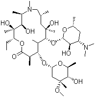 CAS 登录号：83905-01-5, 阿奇霉素, 9-脱氧-9a-氮杂-9a-甲基-9a-红霉素 A