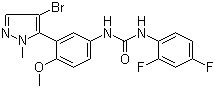 CAS 登录号：839713-36-9, 1-[3-(4-溴-1-甲基-1H-吡唑-5-基)-4-甲氧基苯基]-3-(2,4-二氟苯基)脲