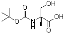 structure of CAS# 84311-18-2, N-[(1,1-Dimethylethoxy)carbonyl]-2-methyl-D-serine
