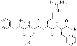 structure of CAS# 84413-35-4, L-Phenylalanyl-L-methionyl-L-arginyl-D-phenylalaninamide