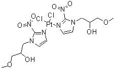 CAS # 84431-15-2, (SP-4-2)-Dichlorobis[alpha-(methoxymethyl)-2-nitro-1H-imidazole-1-ethanol]platinum, alpha-(Methoxymethyl)-2-nitro-1H-imidazole-1-ethanol platinum complex