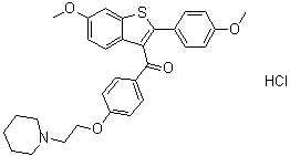 CAS # 84541-36-6, [6-Methoxy-2-(4-methoxyphenyl)benzo[b]thien-3-yl][4-[2-(1-piperidinyl)ethoxy]phenyl]methanone hydrochloride