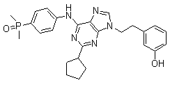 CAS # 845895-51-4, AP-23464, 3-[2-[2-Cyclopentyl-6-[[4-(dimethylphosphinyl)phenyl]amino]-9H-purin-9-yl]ethyl]-phenol