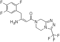 CAS # 847445-81-2, 7-[1-Oxo-3-amino-4-(2,4,5-trifluorophenyl)but-2-enyl]-3-trifluoromethyl-5,6,7,8-tetrahydro-1,2,4-triazolo[4,3-a]pyrazine, (4-Oxo-4-[3-(trifluoromethyl)-5,6-dihydro[1,2,4]triazolo[4,3-a]pyrazin-7(8H)-yl]-1-(2,4,5-trifluorophenyl)but-2-en-2-amine