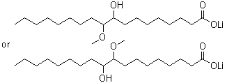 CAS 登录号：84777-63-9, 9(or 10)-羟基-10(or 9)-甲氧基十八烷酸单锂盐