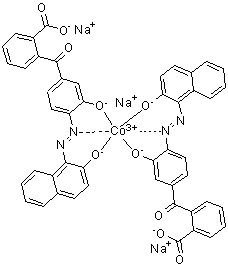 CAS 登录号：84777-71-9, 二[2-[3-羟基-4-[(2-羟基-1-萘基)偶氮]苯甲酰基]苯甲酸]钴酸三钠