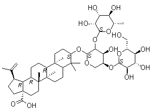 CAS # 848784-87-2, Betulinic acid 3beta-O-alpha-L-rhamnopyranosyl-(1->2)-[beta-D-glucopyranosyl-(1->4)]-alpha-L-arabinopyranoside