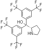 structure of CAS# 848821-76-1, (S)-2-[Bis[3,5-bis(trifluoromethyl)phenyl](hydroxy)methyl]pyrrolidine