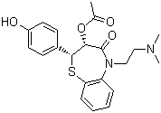 CAS # 84903-78-6, O-Desmethyldiltiazem, (2S,3S)-3-(Acetyloxy)-5-[2-(dimethylamino)ethyl]-2,3-dihydro-2-(4-hydroxyphenyl)-1,5-benzothiazepin-4(5H)-one