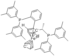structure of CAS# 849925-24-2, (S)-1-{(S)-2-[2-[二(3,5-二甲苯基)膦基]苯基]二茂铁}乙基二(3,5-二甲苯基)膦