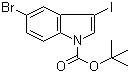 structure of CAS# 850349-72-3, 1-Boc-5-溴-3-碘吲哚