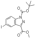structure of CAS# 850363-55-2, 1-tert-Butoxycarbonyl-5-iodo-3-methoxycarbonyl-1H-indazole