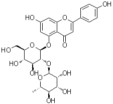 structure of CAS# 850630-40-9, 5-[[2-O-(6-脱氧-alpha-L-甘露糖基)-beta-D-吡喃葡萄糖基]氧基]-7-羟基-2-(4-羟基苯基)-4H-1-苯并吡喃-4-酮