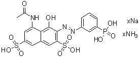 CAS # 85068-62-8, 5-(Acetylamino)-4-hydroxy-3-[(3-phosphonophenyl)azo]-2,7-naphthalenedisulfonic acid ammonium sodium salt