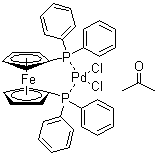 structure of CAS# 851232-71-8, 二氯(1,1-双(二苯基膦)二茂铁)钯(II)丙酮加合物