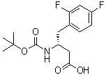 structure of CAS# 851307-12-5, (3R)-3-[(tert-Butoxycarbonyl)amino]-4-(2,4-difluorophenyl)butanoic acid