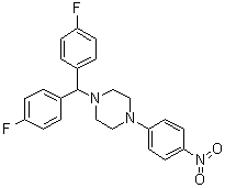 1-[二(4-氟苯基)甲基]-4-(4-硝基苯基)哌嗪分子结构 (CAS 851472-82-7)