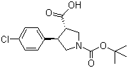 CAS 登录号：851484-56-5, N-Boc-(3S,4R)-4-(4-氯苯基)吡咯烷-3-羧酸