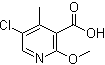 structure of CAS# 851607-38-0, 5-氯-2-甲氧基-4-甲基-3-吡啶羧酸