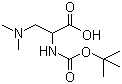 structure of CAS# 851653-36-6, N-叔丁氧羰基-2-氨基-3-(二甲基氨基)丙酸