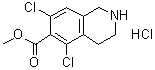 structure of CAS# 851784-90-2, 5,7-二氯-1,2,3,4-四氢-6-异喹啉羧酸甲酯盐酸盐