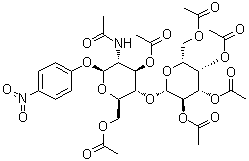 CAS 登录号：85193-88-0, 4-硝基苯基 2-(乙酰氨基)-2-脱氧-4-O-(2,3,4,6-四-O-乙酰基-beta-D-吡喃半乳糖基)-beta-D-吡喃葡萄糖苷 3,6-二乙酸酯