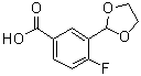 CAS # 852180-94-0, 3-(1,3-Dioxolan-2-yl)-4-fluorobenzoic acid