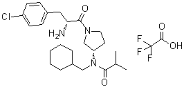 CAS # 852478-10-5, N-[(3S)-1-[(2R)-2-Amino-3-(4-chlorophenyl)-1-oxopropyl]-3-pyrrolidinyl]-N-(cyclohexylmethyl)-2-methylpropanamide mono(trifluoroacetate)