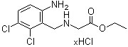 CAS 登录号：85325-12-8, N-[(6-氨基-2,3-二氯苯基)甲基]甘氨酸乙酯盐酸盐