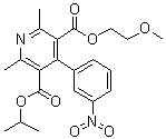 structure of CAS# 85677-93-6, 2,6-二甲基-4-(3-硝基苯基)-3,5-吡啶二甲酸 2-甲氧基乙基 异丙基酯