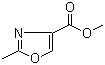 CAS # 85806-67-3, Methyl 2-methyloxazole-4-carboxylate, 2-Methyloxazole-4-carboxylic acid methyl ester, 2-Methyl-1,3-oxazole-4-carboxylic acid methyl ester, Methyl 2-methyl-1,3-oxazole-4-carboxylate