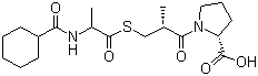 CAS # 85856-54-8, Moveltipril, (2R)-1-[(2R)-3-[2-(Cyclohexanecarbonylamino)propanoylsulfanyl]-2-methylpropanoyl]pyrrolidine-2-carboxylic acid