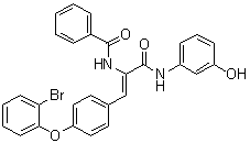CAS 登录号：859506-52-8, N-[(1Z)-2-[4-(2-溴苯氧基)苯基]-1-[[(3-羟基苯基)氨基]羰基]乙烯基]苯甲酰胺