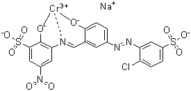 CAS 登录号：85958-83-4, [3-[[[5-[(2-氯-5-磺基苯基)偶氮]-2-羟基苯基]亚甲基]氨基]-2-羟基-5-硝基苯磺酸]铬酸钠