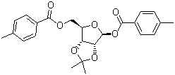 structure of CAS# 86042-28-6, 1,5-Di-O-(4-methylbenzoyl)-2,3-O-isopropylidene-beta-D-ribofuranose