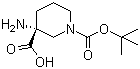 CAS 登录号：862372-86-9, (R)-1-Boc-3-氨基哌啶-3-羧酸, (R)-3-氨基-1-叔丁氧羰基哌啶-3-羧酸