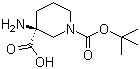 CAS # 862372-92-7, (S)-1-Boc-3-Aminopiperidine-3-carboxylic acid, (S)-3-Amino-1-(tert-butoxycarbonyl)piperidine-3-carboxylic acid, (S)-3-Amino-piperidine-1,3-dicarboxylic acid 1-tert-butyl ester