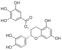 CAS # 863-03-6, Rel-3,4,5-trihydroxy-Benzoic acid (2R,3R)-2-(3,4-dihydroxyphenyl)-3,4-dihydro-5,7-dihydroxy-2H-1-benzopyran-3-yl ester