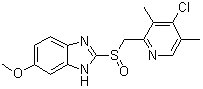 structure of CAS# 863029-89-4, 2-[[(4-氯-3,5-二甲基-2-吡啶基)甲基]亚砜]-6-甲氧基-1H-苯并咪唑